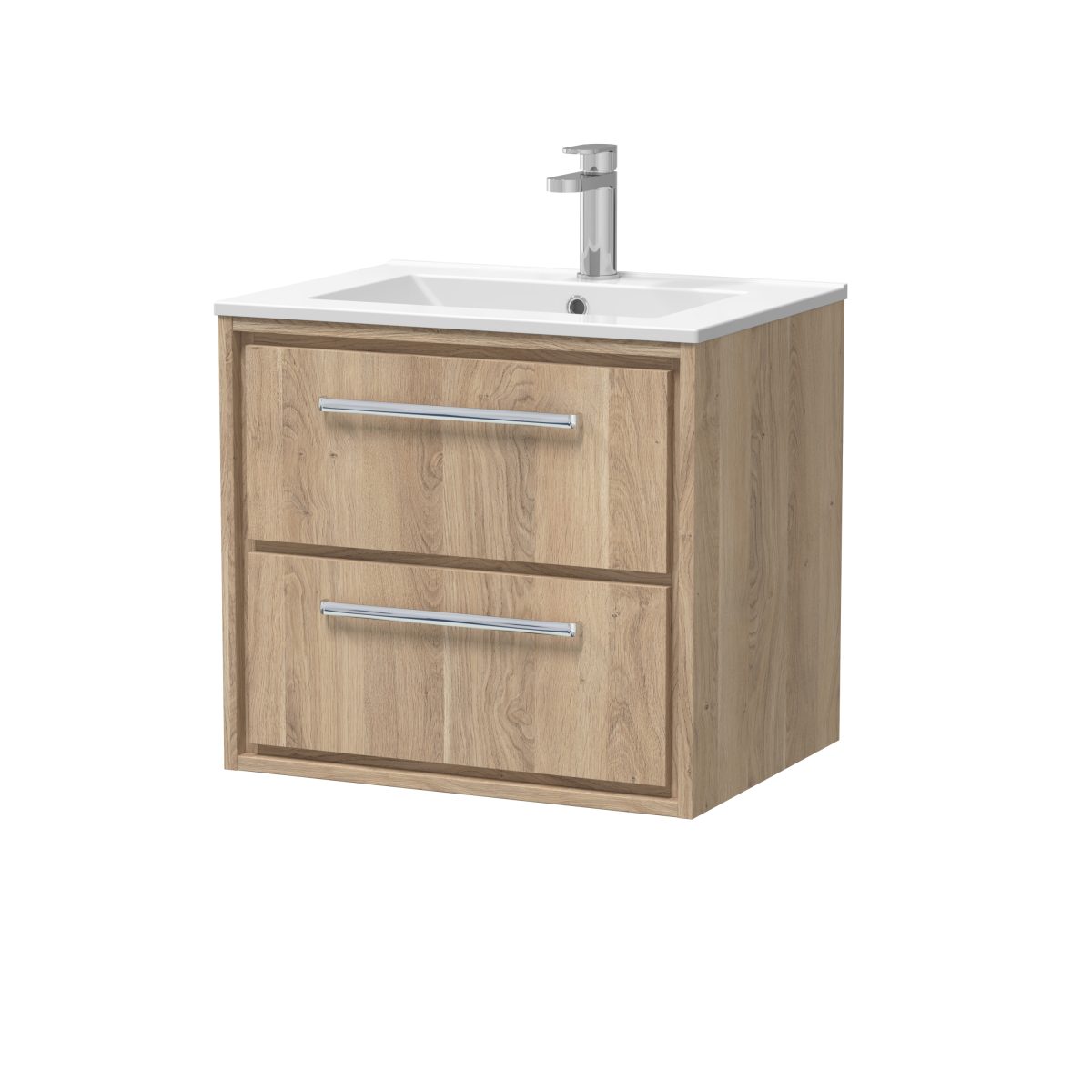 600mm Wall Hung 2-Drawer Vanity with Basin - 1 Tap Hole - Image 1