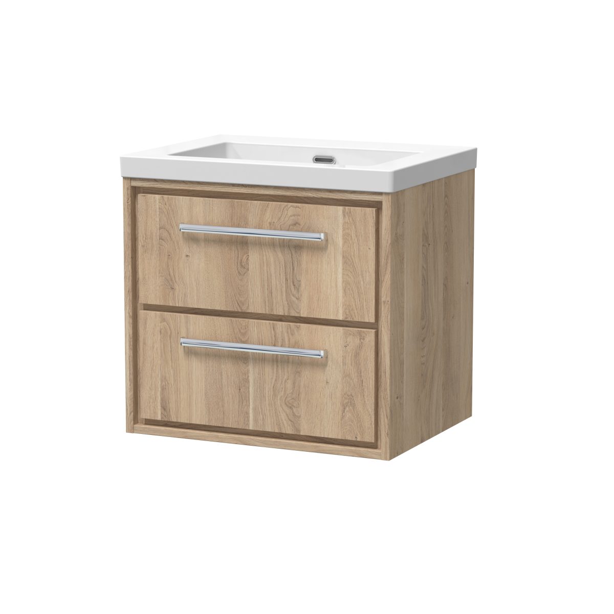 600mm Wall Hung 2-Drawer Vanity with Basin - 0 Tap Hole - Image 1