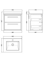 600mm Wall Hung 2-Drawer Vanity with Marble Worktop Basin - Image 2