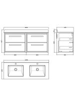 1200mm Wall Hung 4-Drawer Vanity with Marble Worktop Basin - Image 2