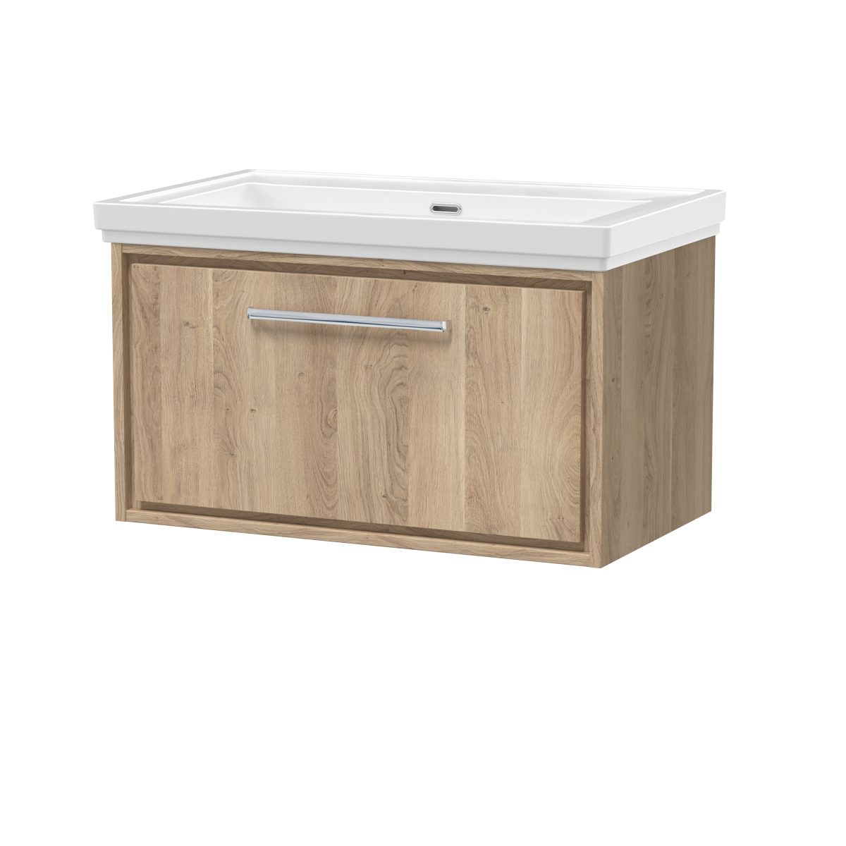 800mm Wall Hung Single Drawer Vanity with Basin - 0 Tap Hole - Image 1