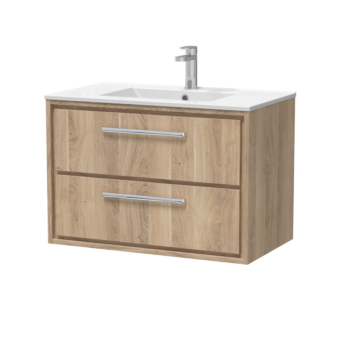 800mm Wall Hung 2-Drawer Vanity with Basin - 1 Tap Hole - Image 1