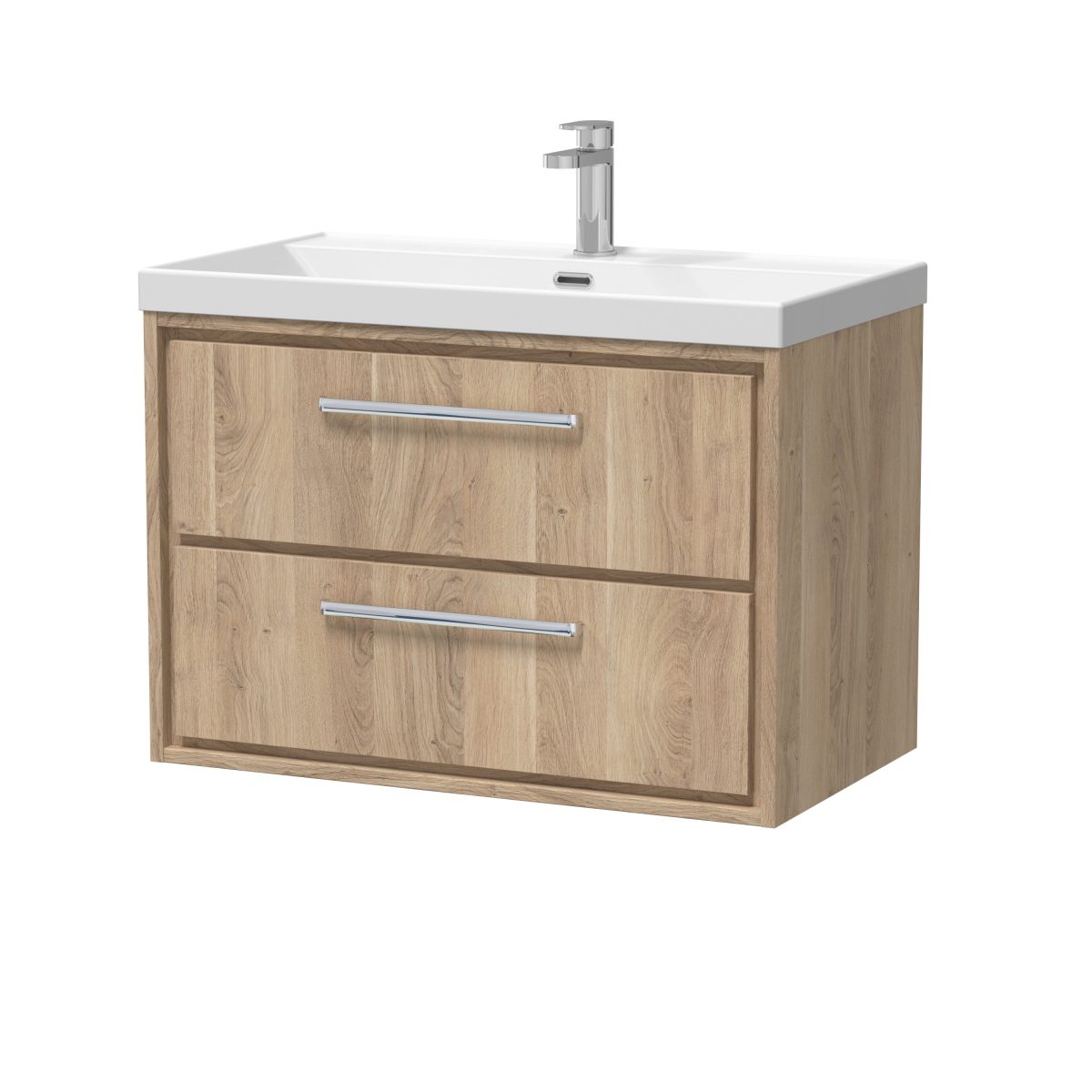 800mm Wall Hung 2-Drawer Vanity with Basin - 1 Tap Hole - Image 1