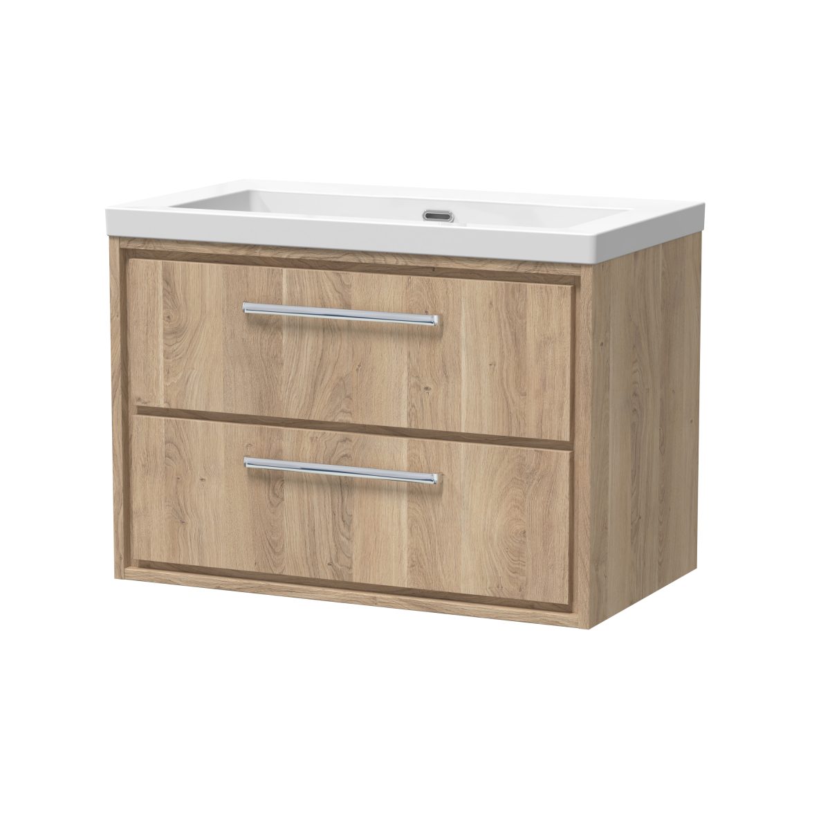 800mm Wall Hung 2-Drawer Vanity with Basin - 0 Tap Hole - Image 1