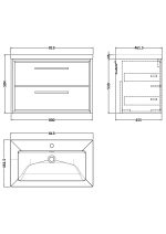 800mm Wall Hung 2-Drawer Vanity with Basin - 1 Tap Hole - Image 2