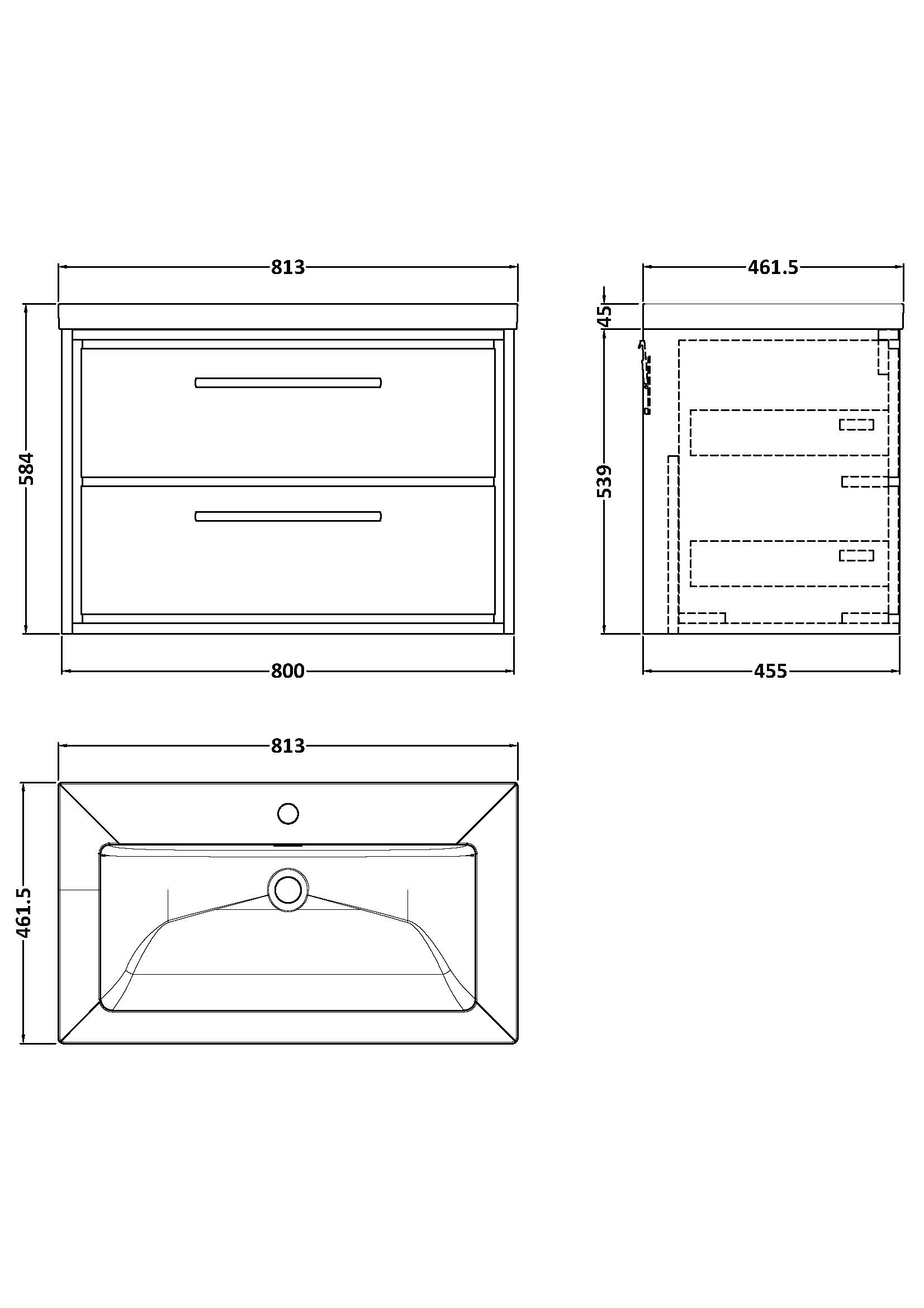 lil3026l_furn_v1_ld.jpg 800mm Wall Hung 2-Drawer Vanity with Basin - 1 Tap Hole - Image 2