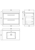 800mm Wall Hung 2-Drawer Vanity with Marble Worktop Basin - Image 3