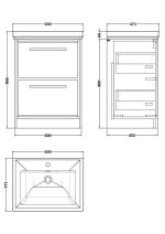 600mm Floor Standing 2-Drawer Vanity with Basin - 1 Tap Hole - Image 2
