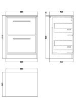 600mm Floor Standing 2-Drawer Vanity with Marble Worktop - Image 2