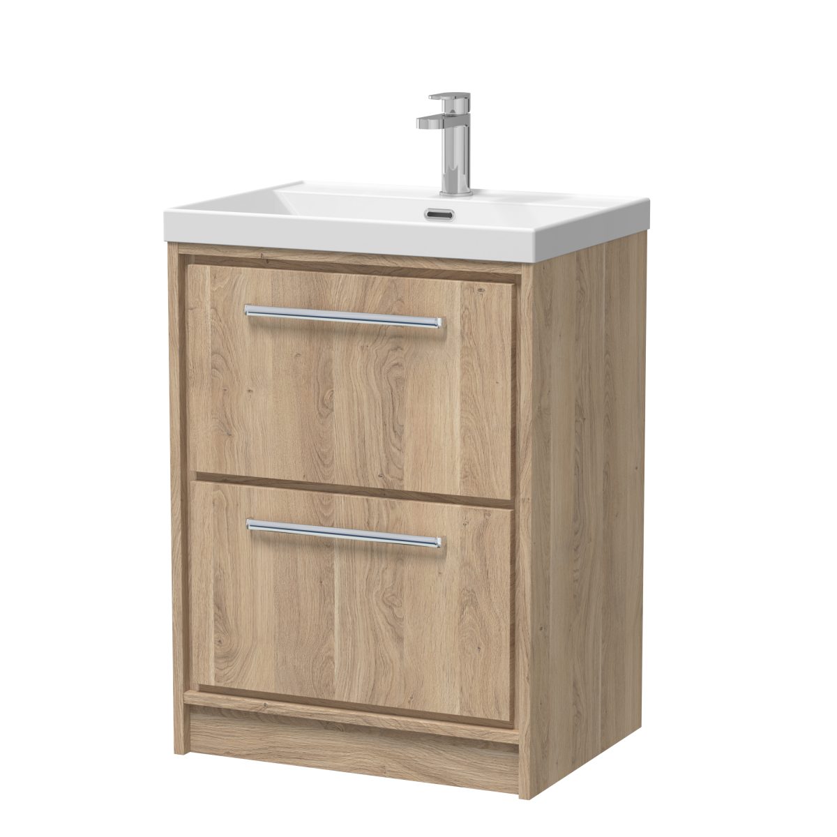 600mm Floor Standing 2-Drawer Vanity with Basin - 1 Tap Hole - Image 1