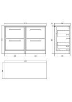 1200mm Floor Standing 4-Drawer Vanity with Worktop - Image 2