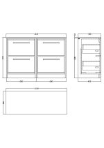1200mm Floor Standing 4-Drawer Vanity with Marble Worktop - Image 2