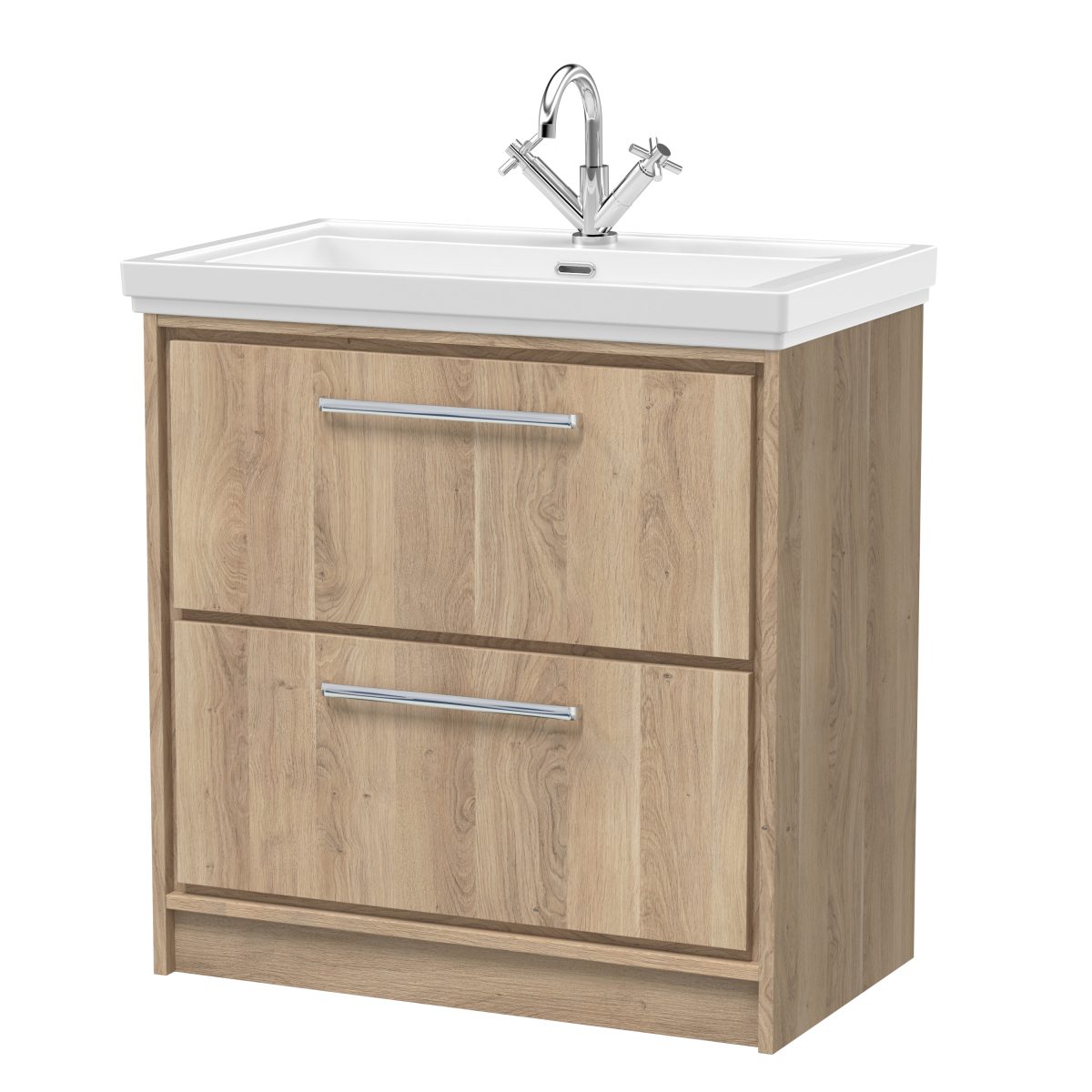 800mm Floor Standing 2-Drawer Vanity with Basin - 1 Tap Hole - Image 1