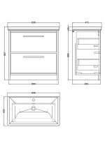 800mm Floor Standing 2-Drawer Vanity with Basin - 1 Tap Hole - Image 2