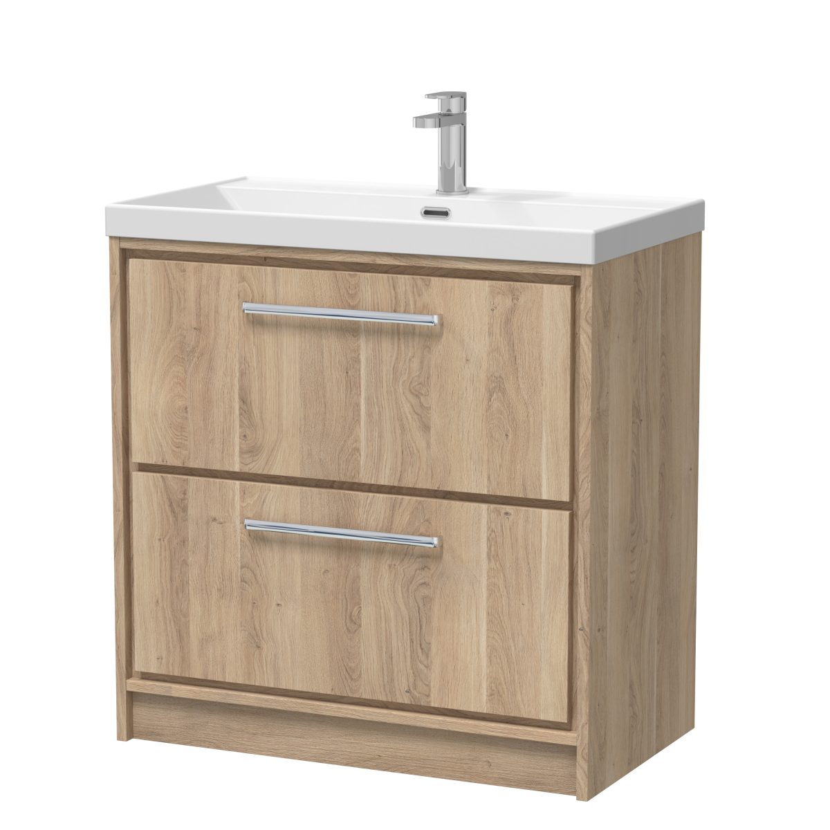 800mm Floor Standing 2-Drawer Vanity with Basin - 1 Tap Hole - Image 1