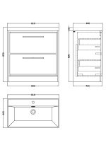 800mm Floor Standing 2-Drawer Vanity with Basin - 1 Tap Hole - Image 2