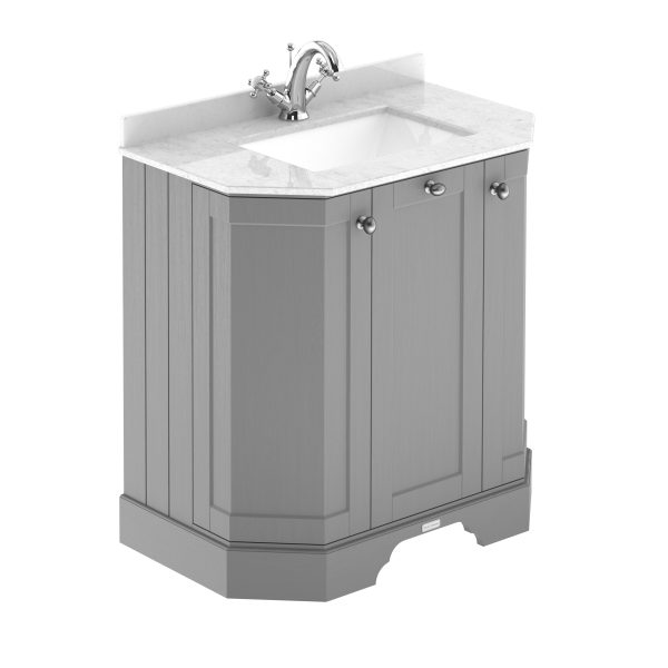 750mm 3-Door Angled Unit & Marble Top 1TH