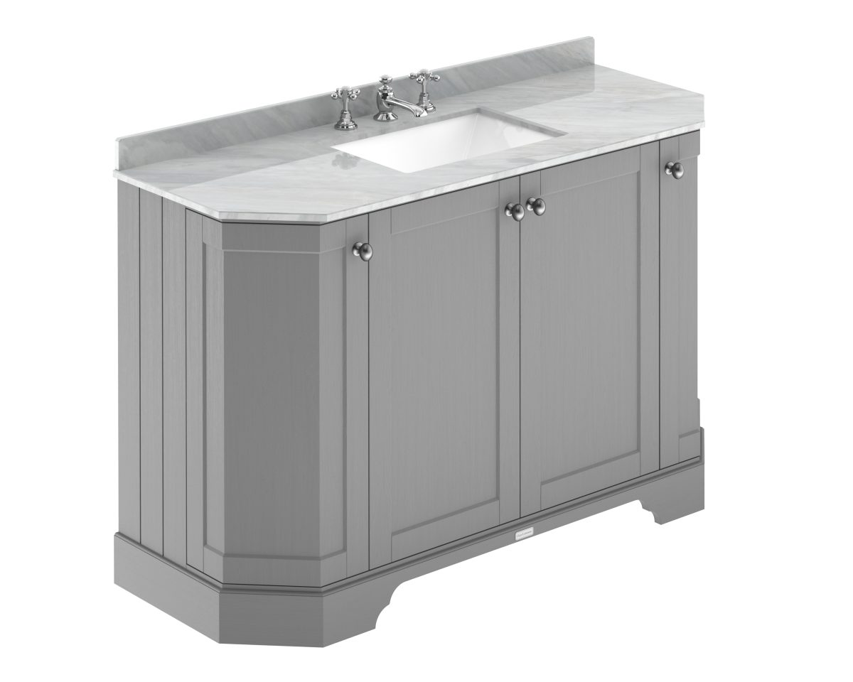 1200mm 4-Door Angled Unit & Marble Top 3TH - Image 1