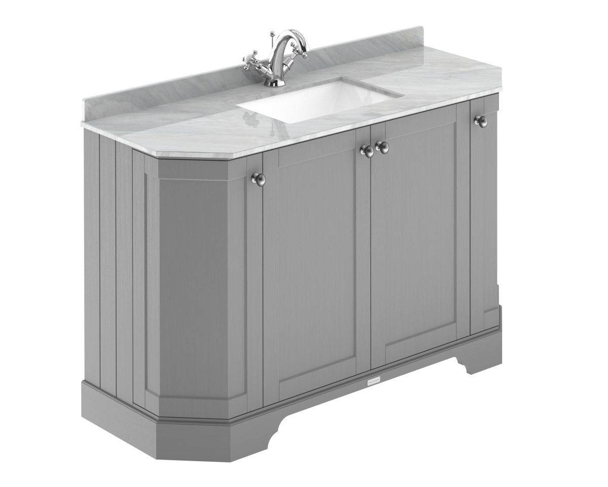 1200mm 4-Door Angled Unit & Marble Top 1TH - Image 1
