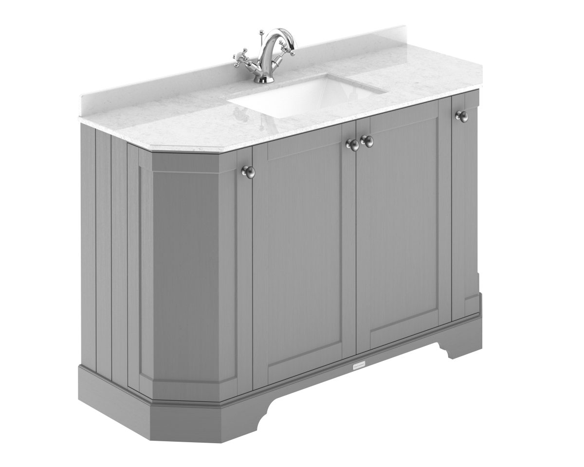 1200mm 4-Door Angled Unit & Marble Top 1TH - Image 1