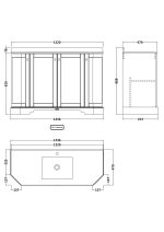 1200mm 4-Door Angled Unit & Marble Top 1TH - Image 2