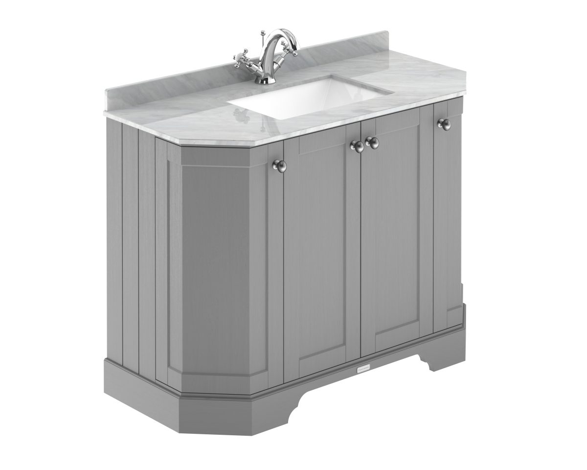 1000mm 4-Door Angled Unit & Marble Top 1TH - Image 1