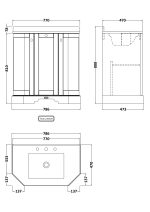 750mm 3-Door Angled Unit & Marble Top 3TH - Image 2