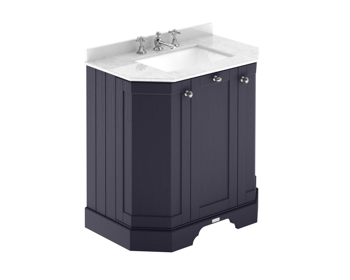 750mm 3-Door Angled Unit & Marble Top 3TH - Image 1