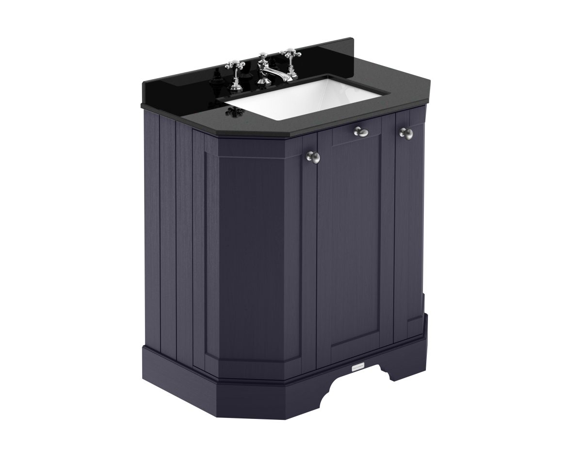 750mm 3-Door Angled Unit & Marble Top 3TH - Image 1
