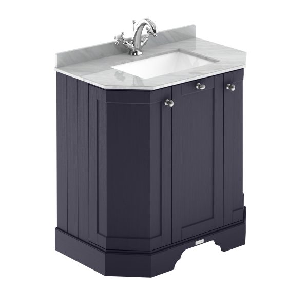 750mm 3-Door Angled Unit & Marble Top 1TH