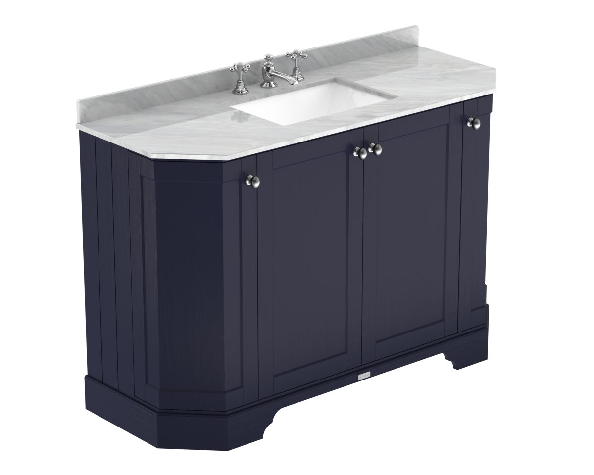 1200mm 4-Door Angled Unit & Marble Top 3TH - Image 1