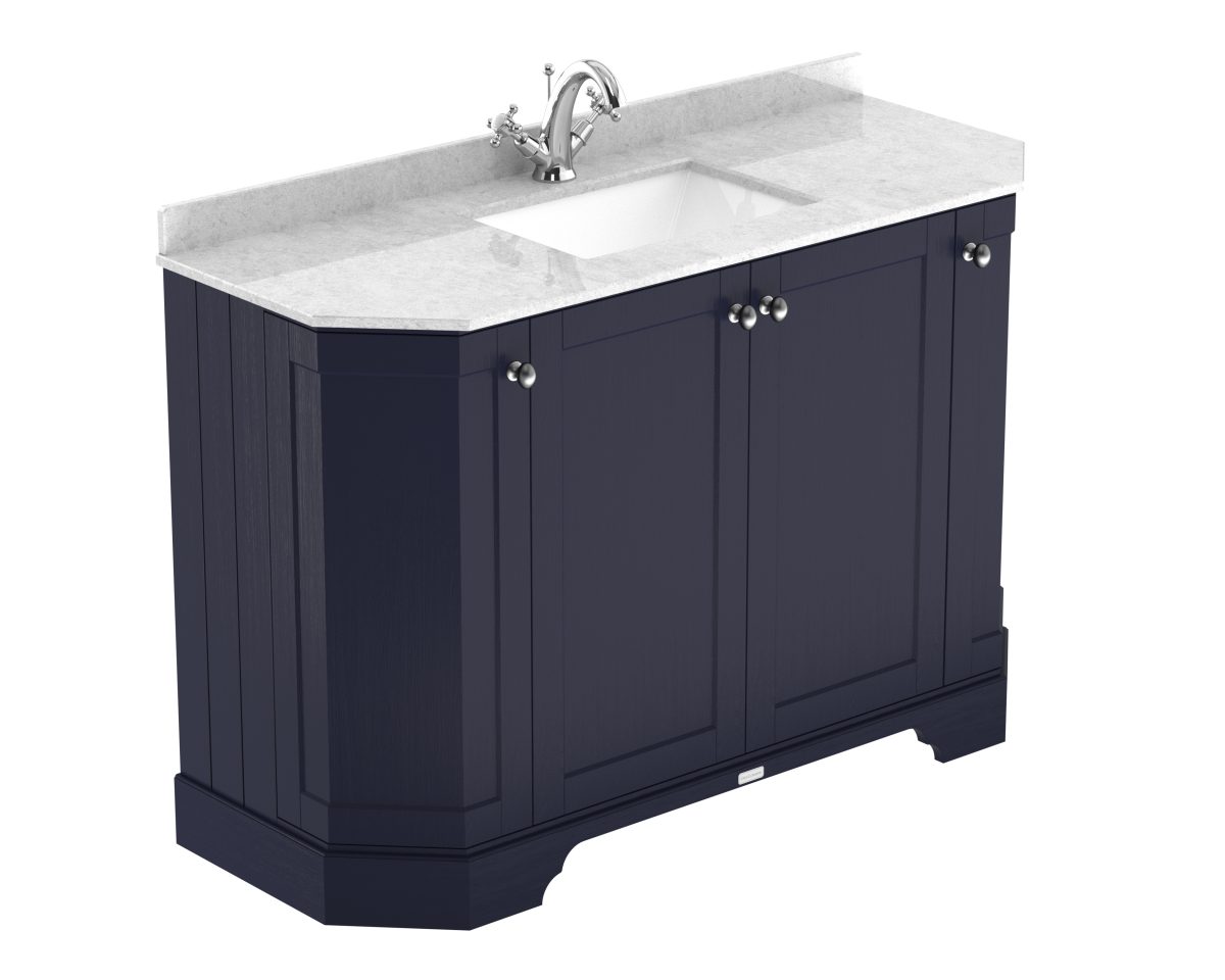 1200mm 4-Door Angled Unit & Marble Top 1TH - Image 1