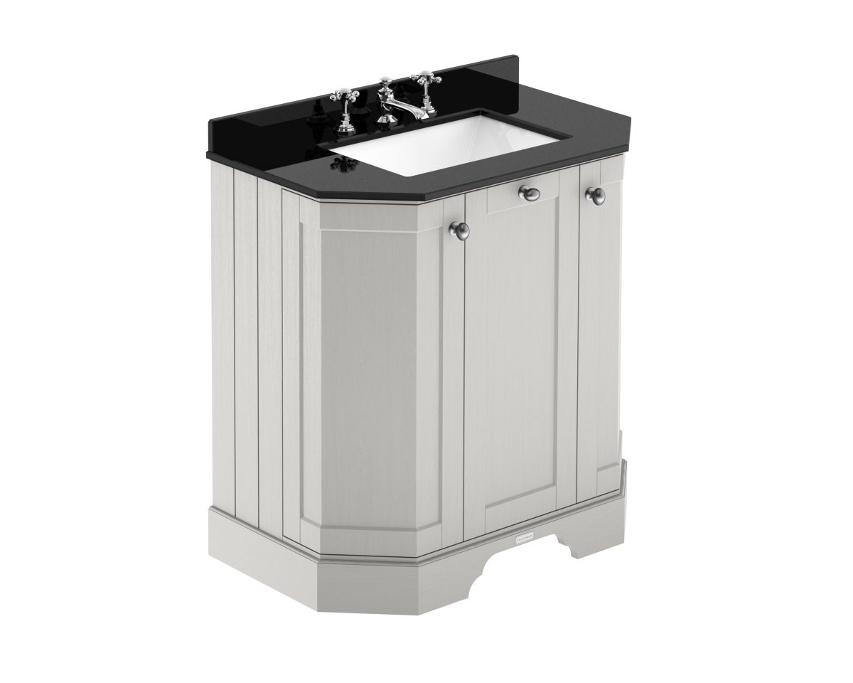 750mm 3-Door Angled Unit & Marble Top 3TH - Image 1