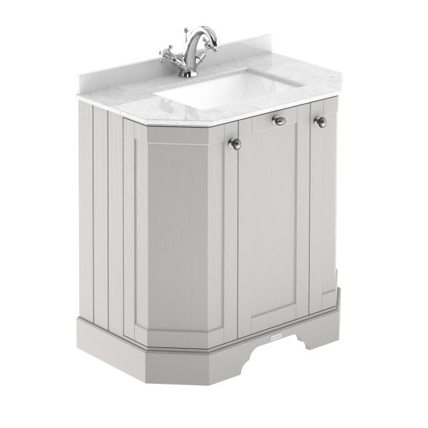 750mm 3-Door Angled Unit & Marble Top 1TH