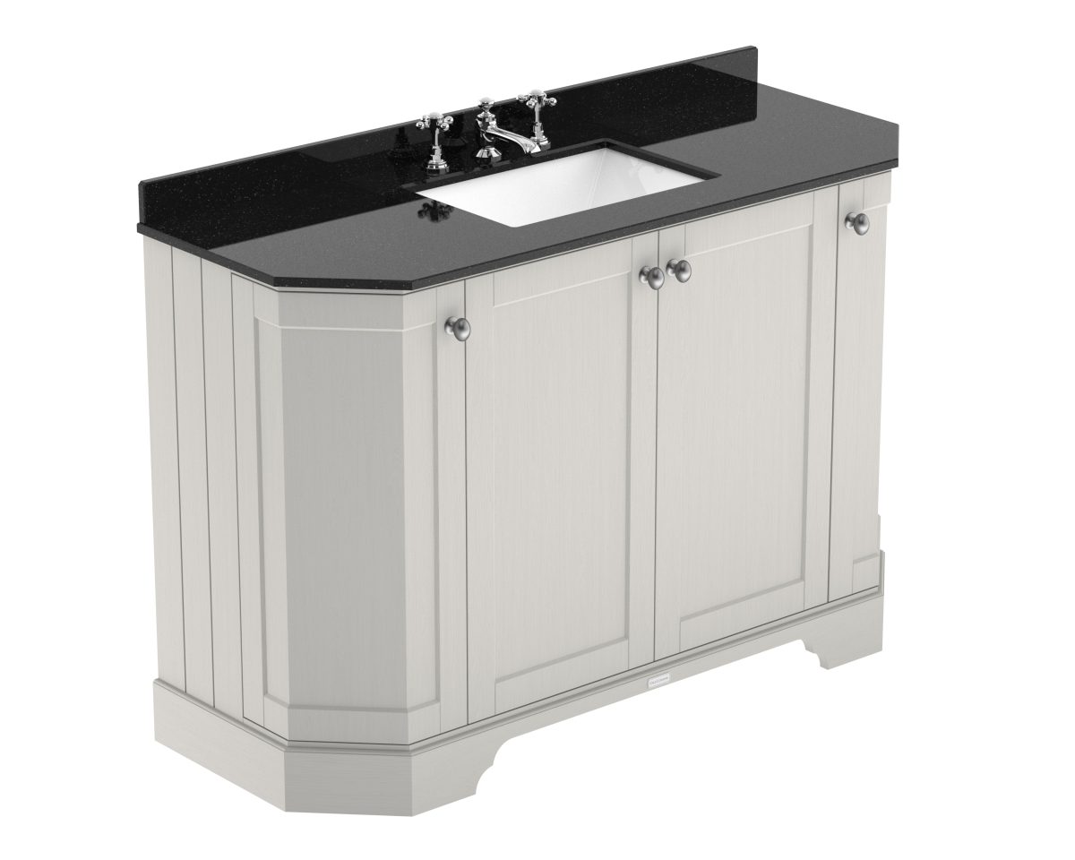 1200mm 4-Door Angled Unit & Marble Top 3TH - Image 1