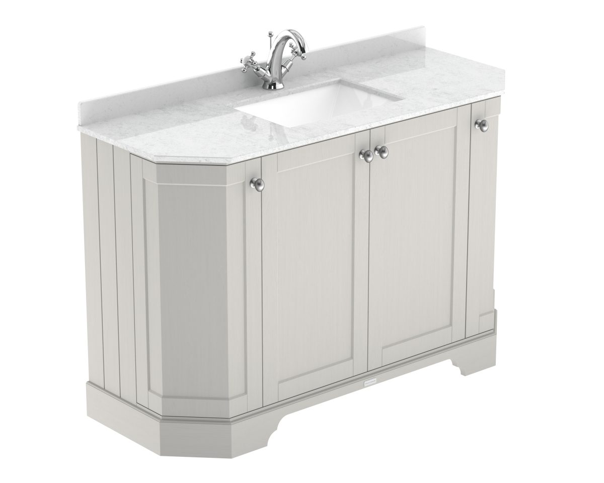 1200mm 4-Door Angled Unit & Marble Top 1TH - Image 1