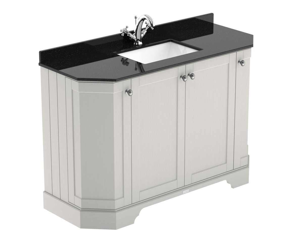 1200mm 4-Door Angled Unit & Marble Top 1TH - Image 1