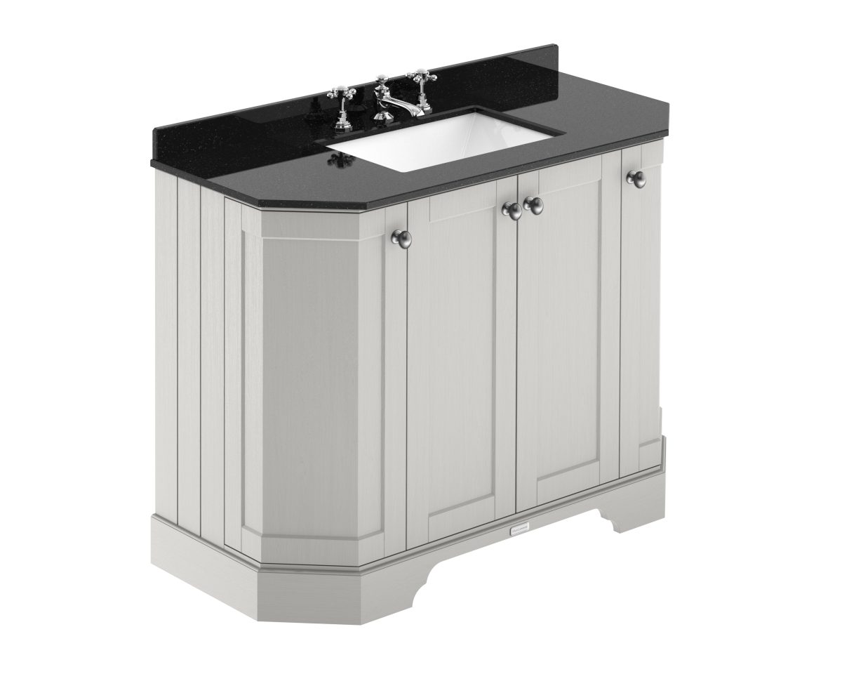 1000mm 4-Door Angled Unit & Marble Top 3TH - Image 1