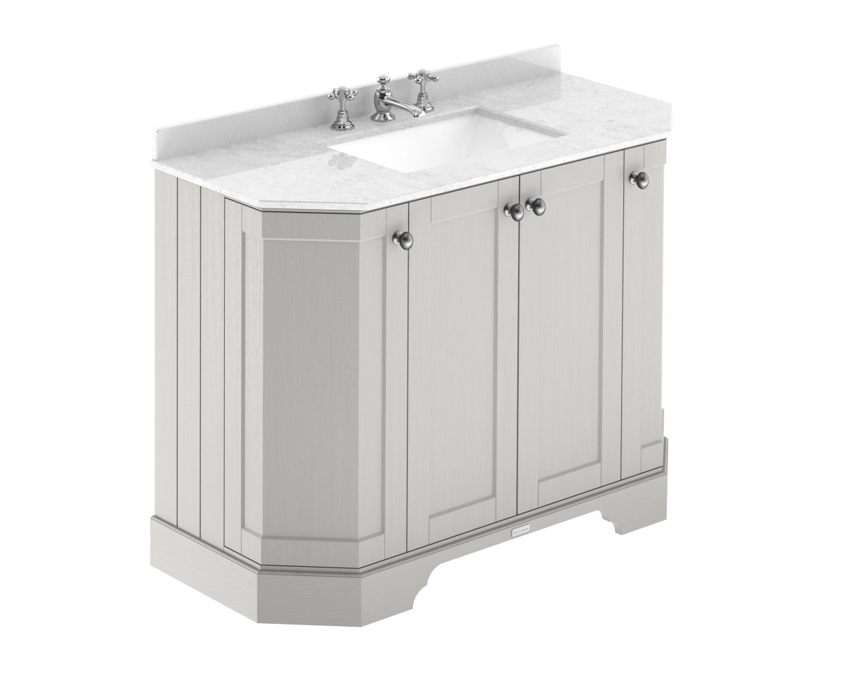 1000mm 4-Door Angled Unit & Marble Top 3TH - Image 1