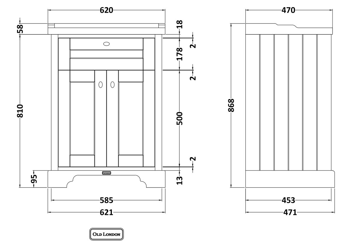 600mm Cabinet & Basin (1TH) - Image 3