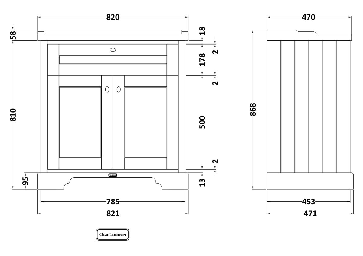 800mm Cabinet & Basin (1TH) - Image 3