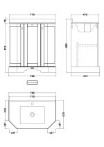 750mm 3-Door Angled Unit & Marble Top 1TH - Image 2