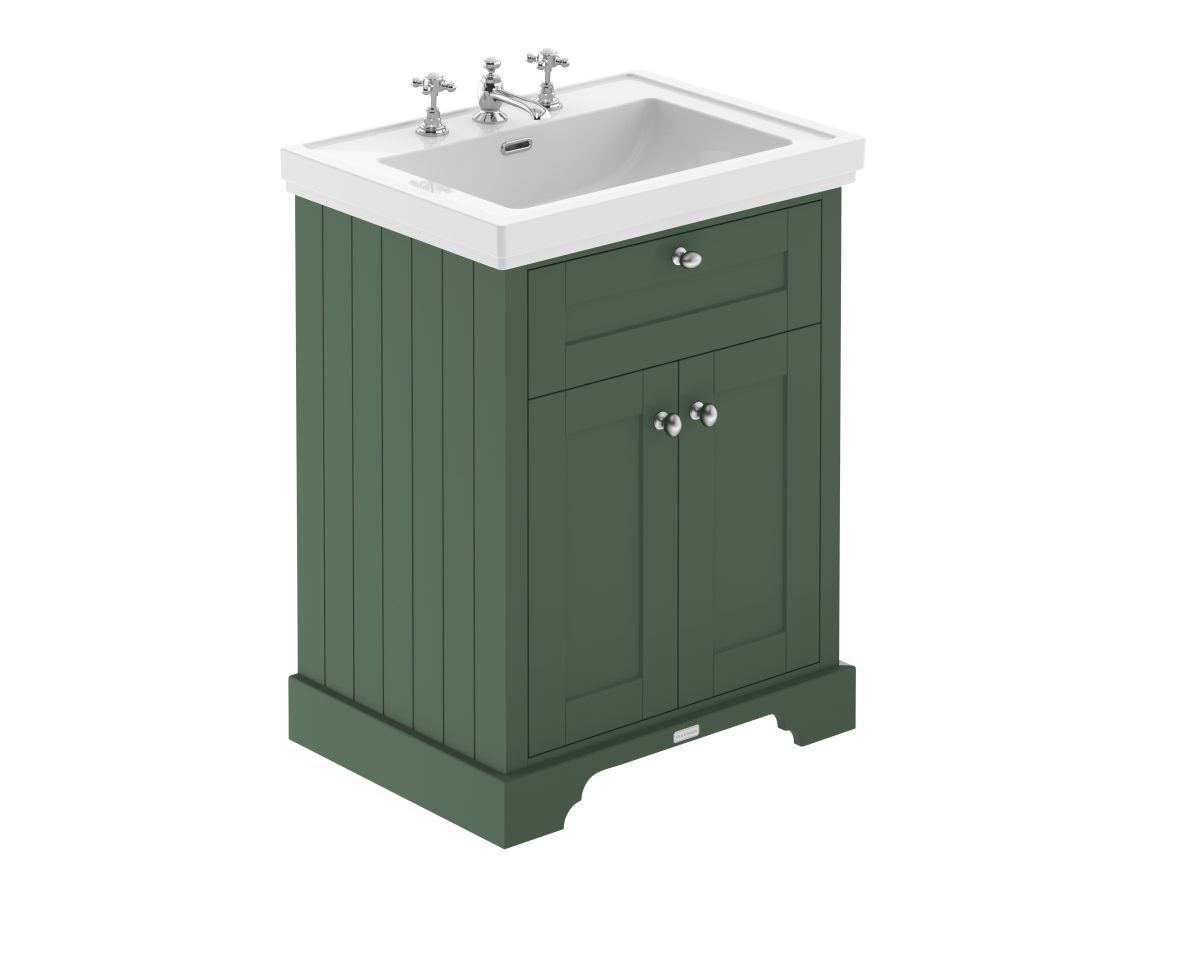 600mm 2-Door Vanity & Classic Basin 3TH - Image 1