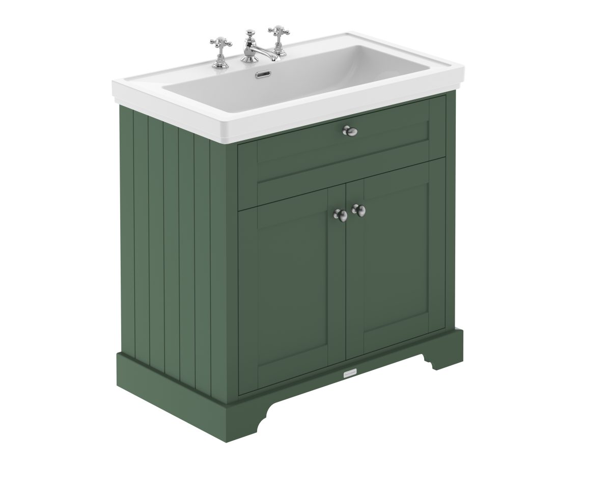 800mm 2-Door Vanity & Classic Basin 3TH - Image 1