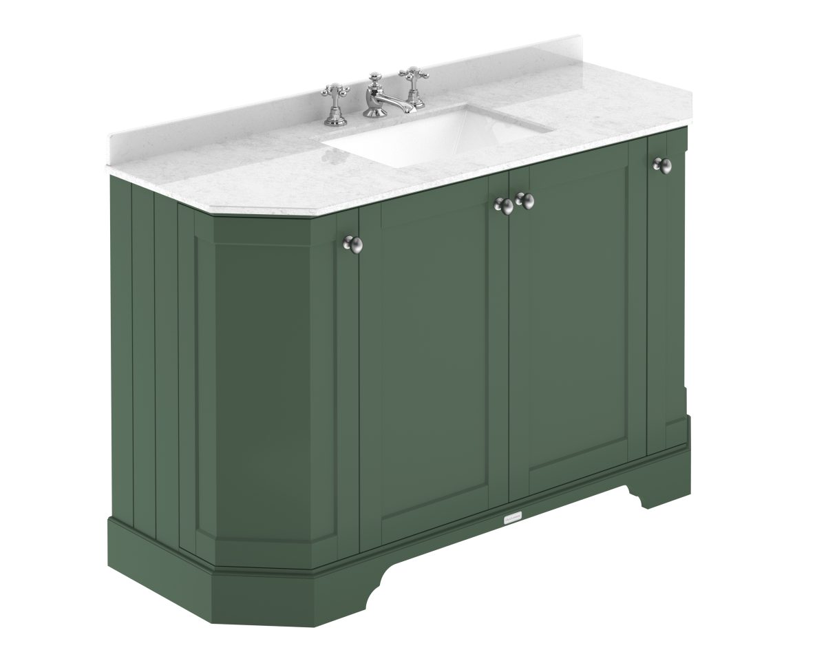 1200mm 4-Door Angled Unit & Marble Top 3TH - Image 1