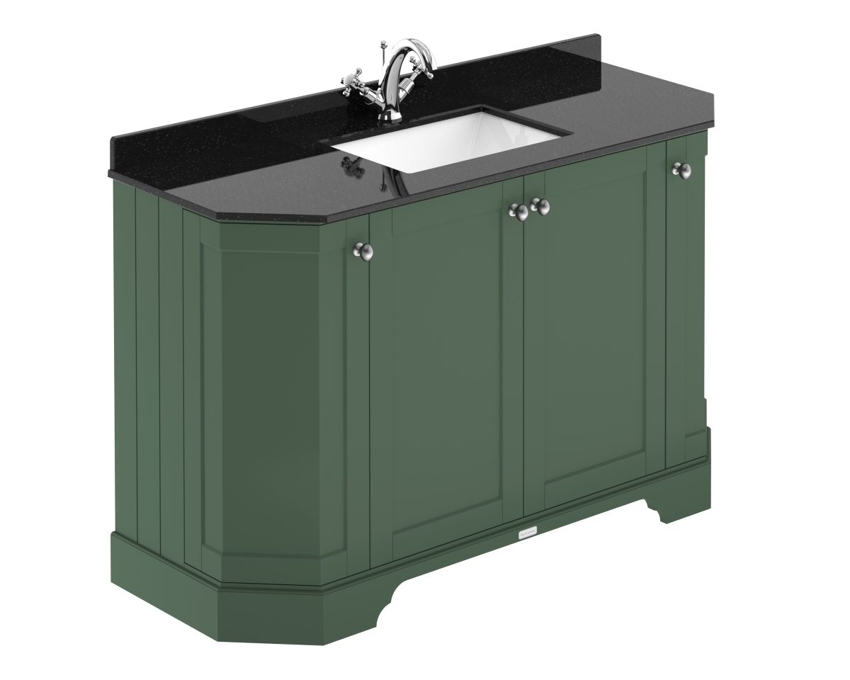1200mm 4-Door Angled Unit & Marble Top 1TH - Image 1