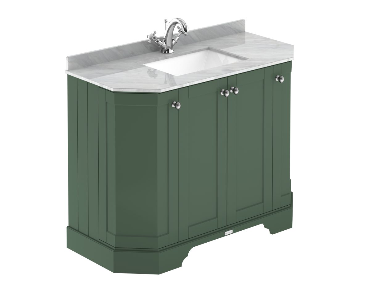 1000mm 4-Door Angled Unit & Marble Top 1TH - Image 1