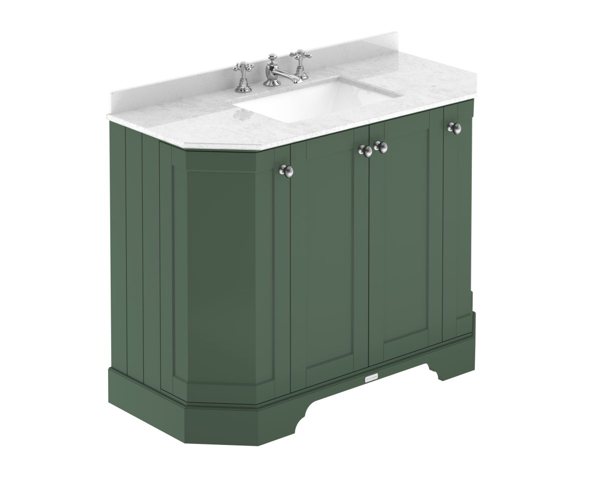 1000mm 4-Door Angled Unit & Marble Top 3TH - Image 1