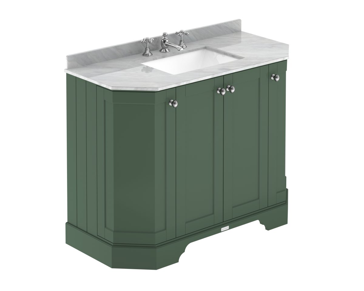 1000mm 4-Door Angled Unit & Marble Top 3TH - Image 1