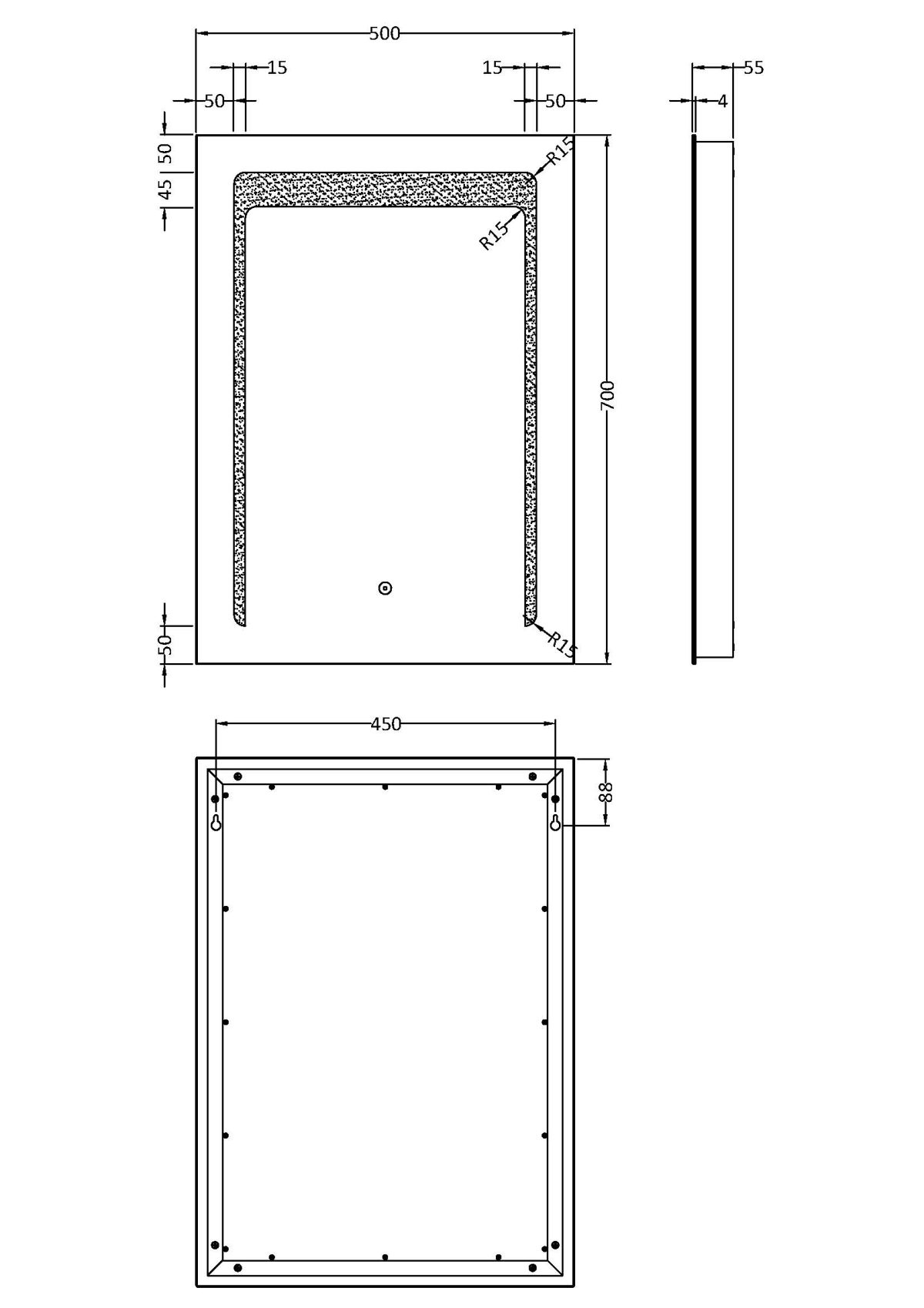 700 x 500 LED Mirror - Image 3